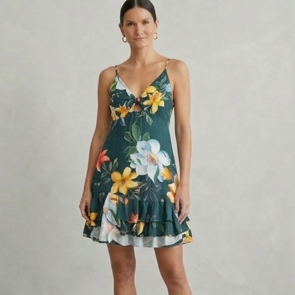 FARM Rio Cut Out Floral Mini Dress (D6)